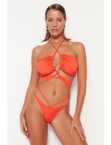 Trendyol Orange Piping High Leg Bikini Bottom