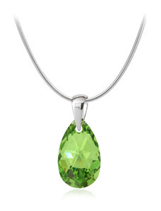 Jewellis ČR Jewellis Ocelový náhrdelník ve tvaru kapky s krystalem Swarovski - Peridot CAL
