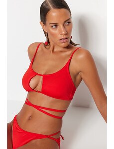 Trendyol Red Bralette Cut Out/Window Bikini Top