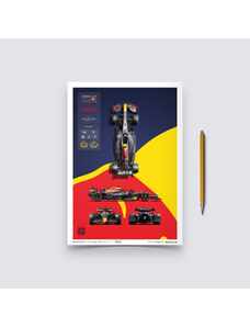 Automobilist Posters | Oracle Red Bull Racing - RB18 - Blueprint - 2022, Mini Edition, 21 x 30 cm