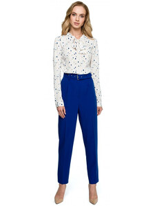 Klasické kalhoty s páskem S124 modré - Stylove