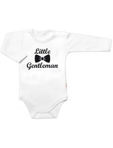 Body dl. rukáv Little Gentleman, bavlna Baby Nellys, bílo/černé