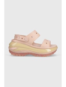Pantofle Crocs Classic Mega Crush Sandal dámské, růžová barva, na platformě, 207989, 207989.6TY-6TY