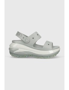 Pantofle Crocs Classic Mega Crush Sandal dámské, šedá barva, na platformě, 207989, 207989.007-007