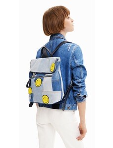 Dámský batůžek DESIGUAL SMILEY DENIM PATCH NERANO 5009 BLUE