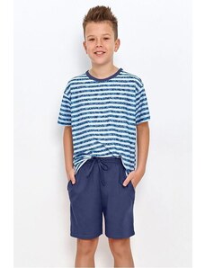 Taro Chlapecké pyžamo pro starší Noah modré s pruhy
