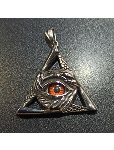 Spiral Přívěsek chirurgická ocel OKO Triangular Evil Eye RED