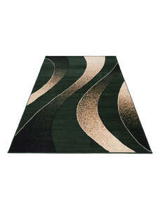 Chemex Moderní koberec Tap - vlnky 5 - krémový/zelený Rozměr koberce: 80x150 cm