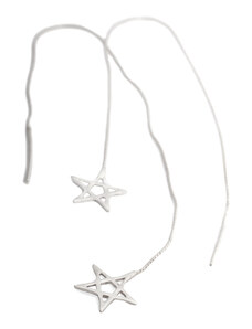 Klára Bílá Jewellery Dámské visací náušnice Pentagram Stříbro 925/1000