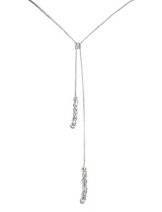 Klára Bílá Jewellery Dvojitý náhrdelník Aqua 40-45cm, Stříbro 925/1000