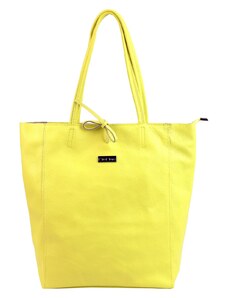 Kožená kabelka přes rameno MiaMore 01-014 Z žlutá