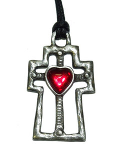 imago Amulet kříž planoucího srdce