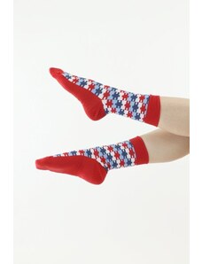 Moraj Veselé ponožky 76 červené puzzle