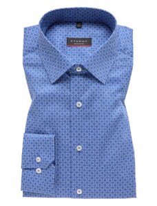 Košile Eterna Modern Fit "Print Twill" modrá s prodlouženým rukávem L_4106X18P_14_68CM