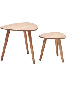 Set dvou dřevěných odkládacích stolků Kave Home Eluana 42,5/60 cm