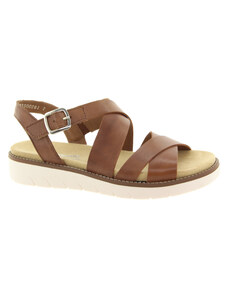 REMONTE Dámské hnědé kožené sandálky D2060-24-255