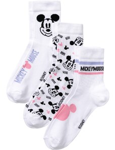 bonprix Nízké ponožky Mickey Mouse (3 páry) Bílá