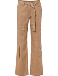 bonprix Cargo kalhoty s páskem Hnědá