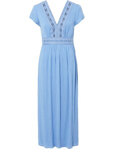bonprix Letní dlouhé šaty s krajkou Modrá