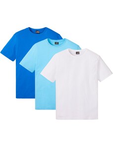 bonprix Tričko (3 ks v balení) Modrá