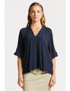 KOŠILE GANT V-NECK BLOUSE modrá 38