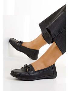 Zapatos černé dámské kožené mokasíny Sargetia