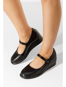Zapatos černé lodičky na klínku Espina