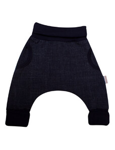 Kalhoty kojenecké BAGGY "JEANS" rostoucí MKcool MK2201 tmavě modrý denim 56