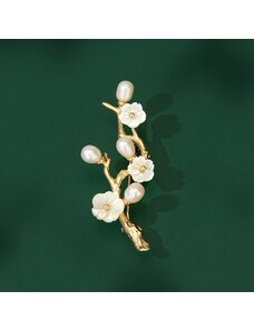 Éternelle Brož s říčními perlami Chiarina - větvička