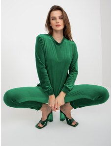 Fashionhunters Zelený velurový komplet s kalhotami od Brenda RUE PARIS