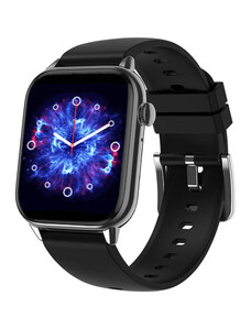 Chytré hodinky Madvell Pulsar s bluetooth voláním a EKG černá s černým silikonovým řemínkem