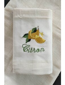 Top textil Bavlněná utěrka Provence Citron 50x70, krémová