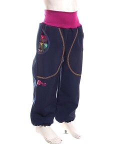 BajaDesign Zimní softshellové kalhoty pro holčičky, tm. modré + rubiko