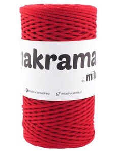 Bavlněná šňůra MILA Makrama 2 mm - červená