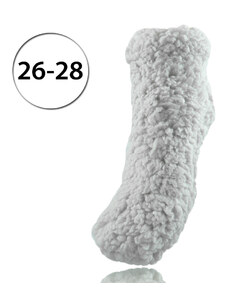 LOOKeN SM-HL-1073 Dětské ponožky na spaní z ovčí vlny, 26-28, jednobarevné, světle šedá