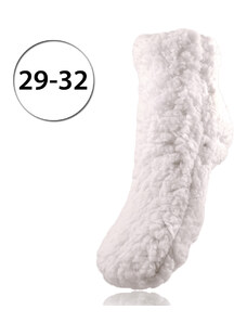 LOOKeN SM-HL-0173 Dětské ponožky na spaní z ovčí vlny, 29-32, jednobarevné, smetanová