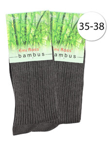 Emi Ross B-1020 Dámské ponožky z bambusového vlákna, 35-38, 2 páry, tmavě šedé
