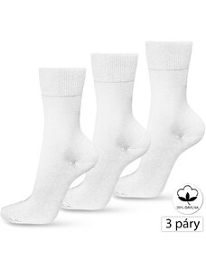 Happy Feet HF-15 Bavlněné dámské ponožky 38-40, bílá, 3páry
