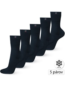 WOJMAX WJ-3 Dámske bavlnené froté ponožky 5párov, modrá-35-37
