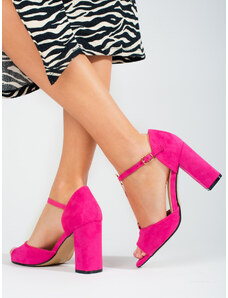 GOODIN Pink women's classic sandals on a high post Shelvt