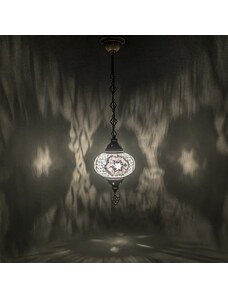 Krásy Orientu Orientální skleněná mozaiková visací lampa Leyla - ø skla 16 cm