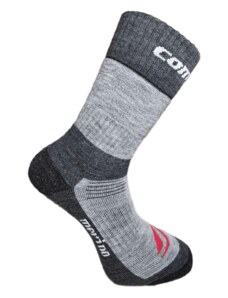 CSX-MEDVĚD vlněné merino ponožky COMPRESSOX světle šedá / tmavě šedá 35-38