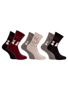 LOVE CATS hřejivé veselé ponožky TRENDY SOCKS 35-38 mix barev