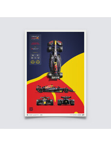 Automobilist Posters | Oracle Red Bull Racing - RB18 - Blueprint - 2022, Limited Edition of 200, 50 x 70 cm