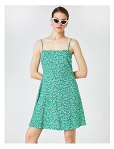 Koton Dámské Oděvní šaty Květinový Mini Tenká ramínka A-Linie