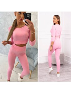 Kesi Komplet crop top + legíny Page světle růžový