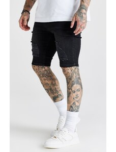 Sik Silk Pánské Černé Kraťasy Distressed