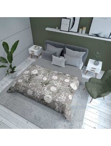 DETEXPOL Přehoz na postel Květy grey Polyester, 170/210 cm