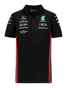 Mercedes AMG Petronas dětské polo tričko official black F1 Team 2023 Stichd 701225404001140