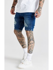 Sik Silk Pánské Tmavě Modré Kraťasy Distressed